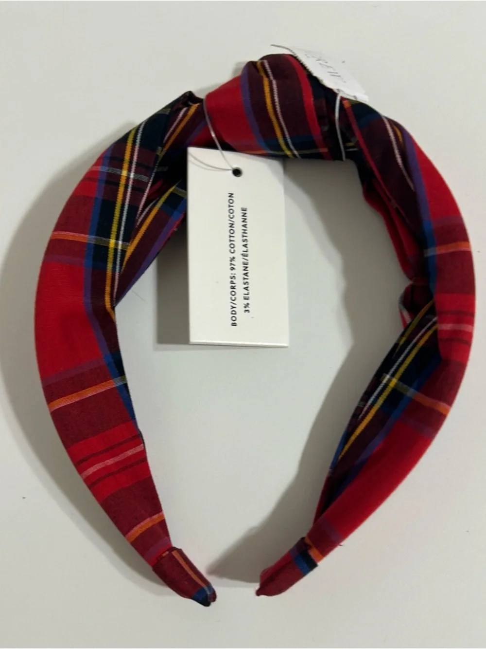 NWT J. Crew Tartan Knotted Headband